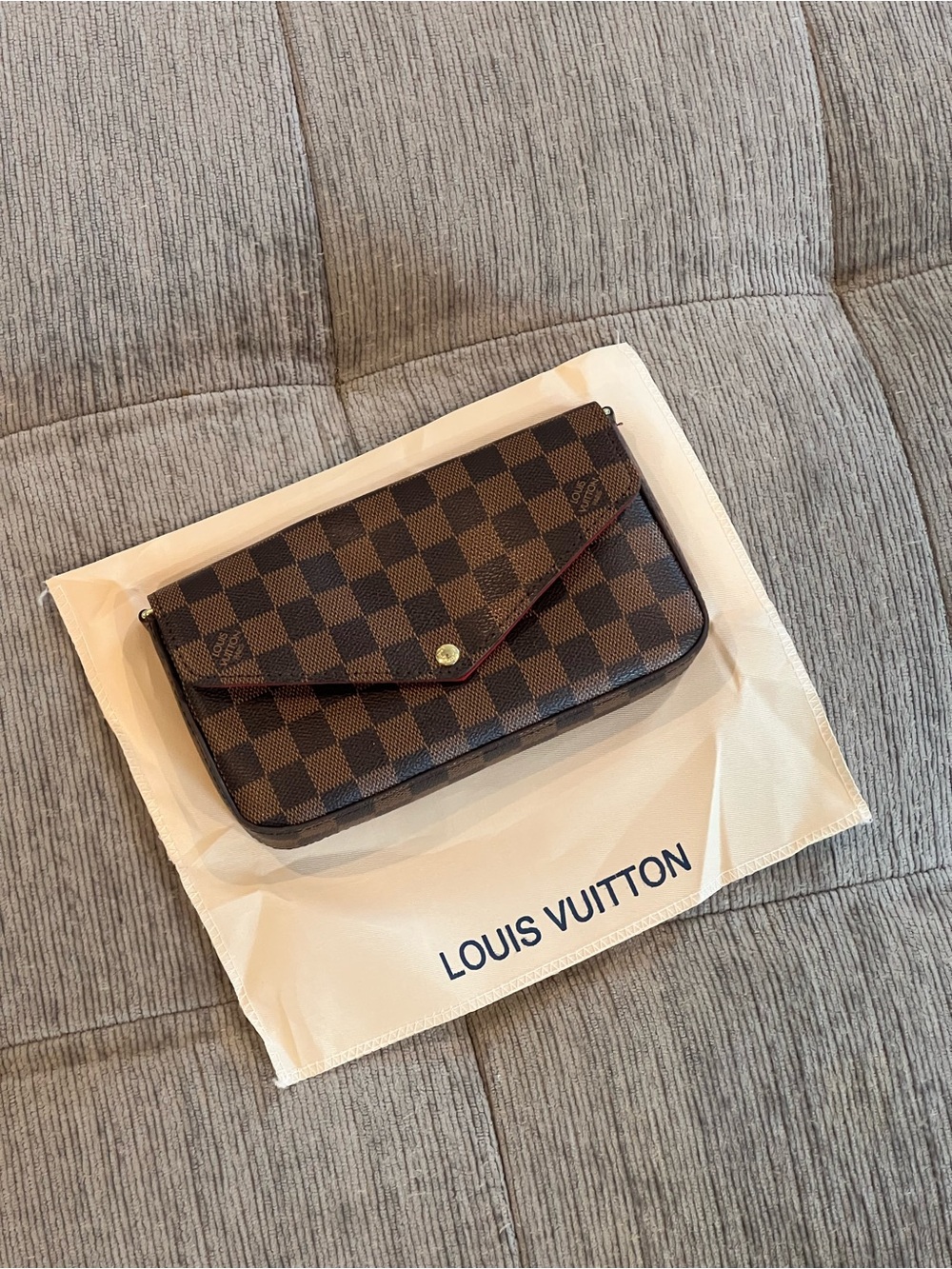 Louis Vuitton Brown Pochette Félicie Checkered Fold-Over Bag
